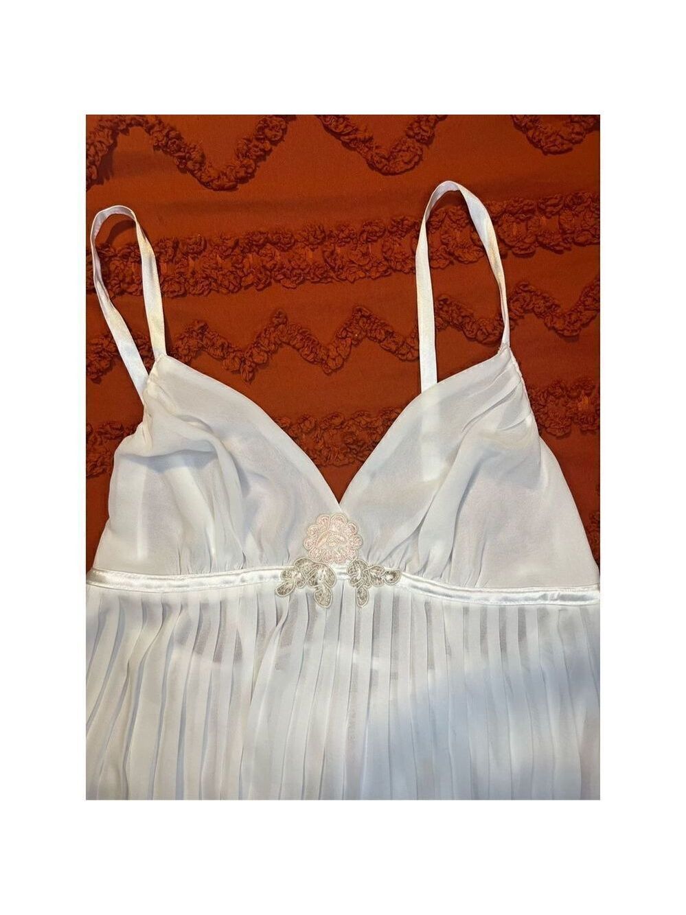 White mini spaghetti straps, panty, brand, new with tags, sexy Teddy nightie. Sz - Picture 11 of 16